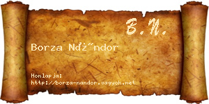 Borza Nándor névjegykártya