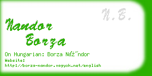 nandor borza business card